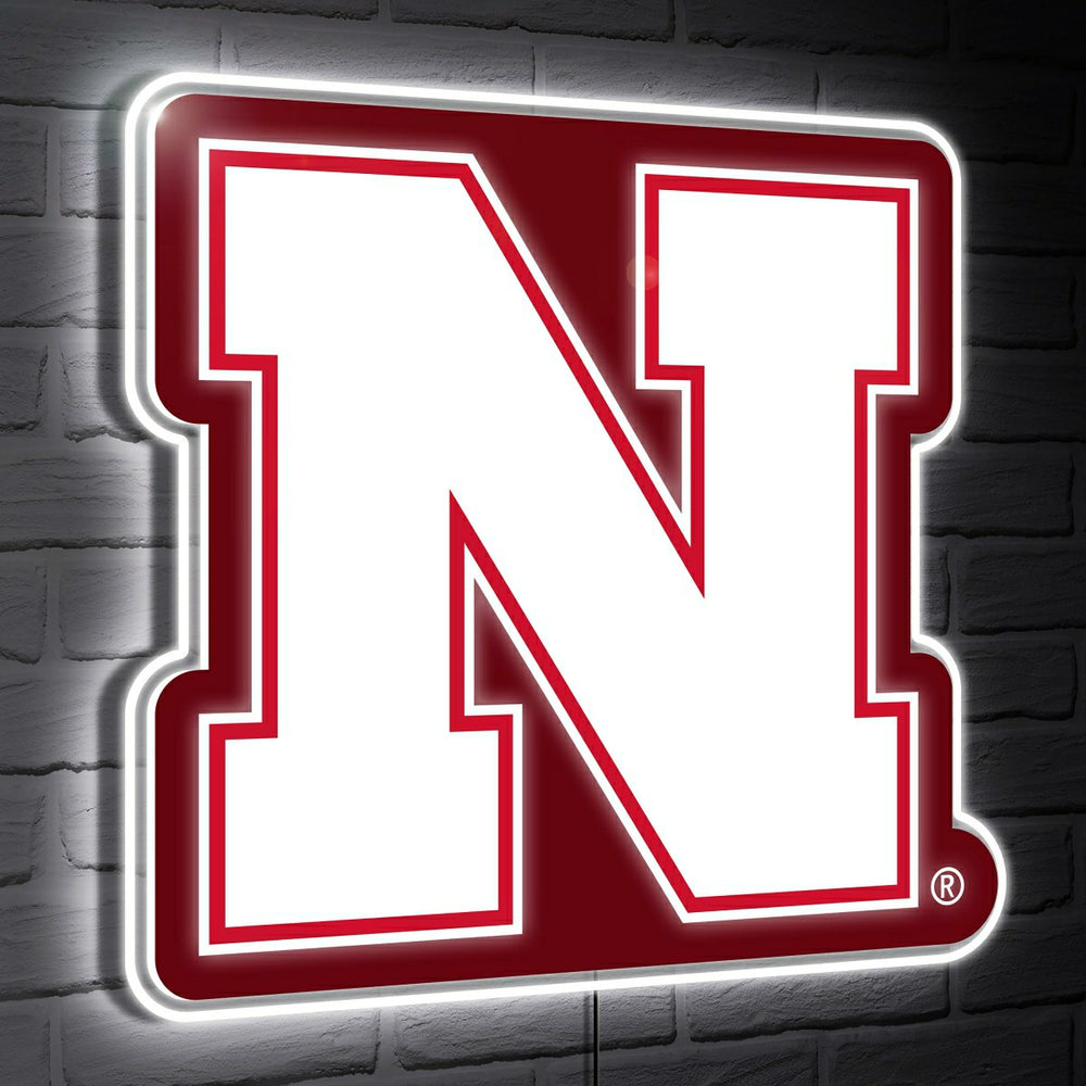 Nebraska LED Wall Decor, Glazelite, Logo, Collegiate, Home