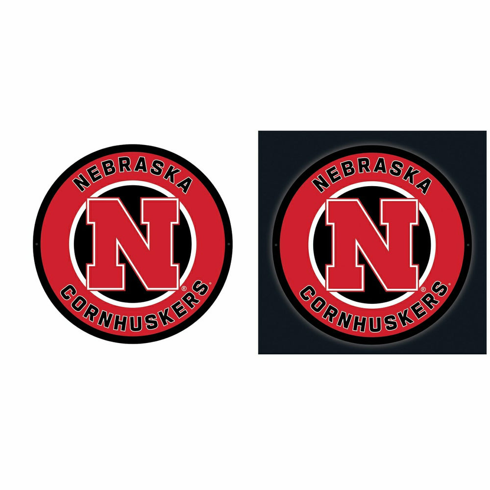 LED Wall Decor, Round, University of Nebraska, Collegiate, Home