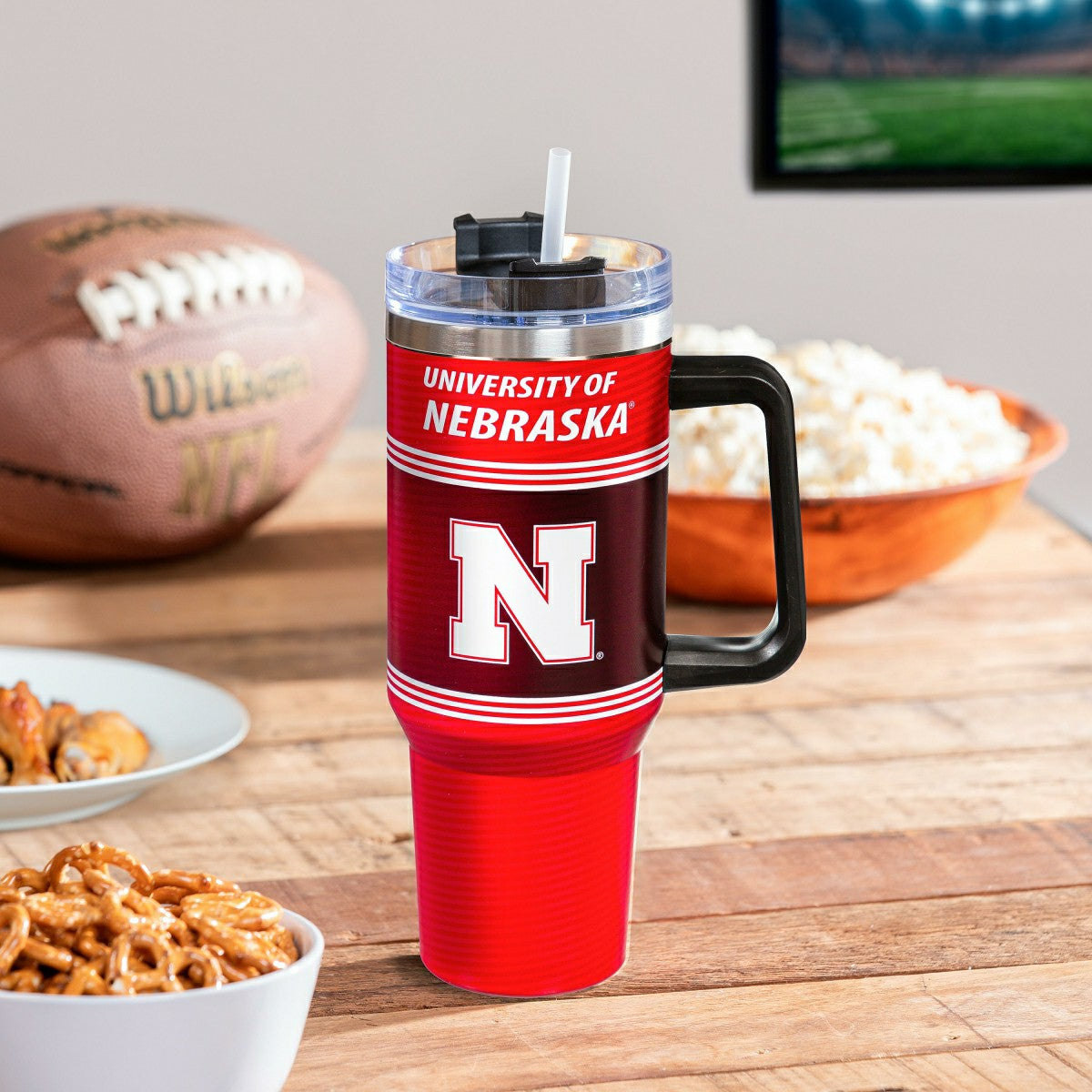 40oz Stainless Steel Canyon Cup w/ Straw, University of Nebraska, Collegiate, Home