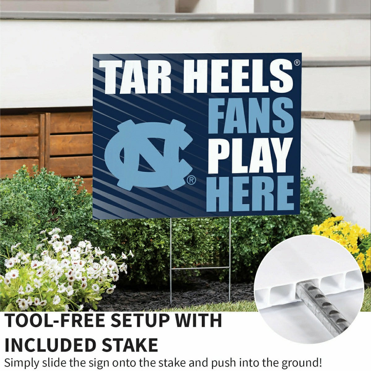 University of North Carolina Coroplast Yard Sign "Fans Play Here", Collegiate, Home
