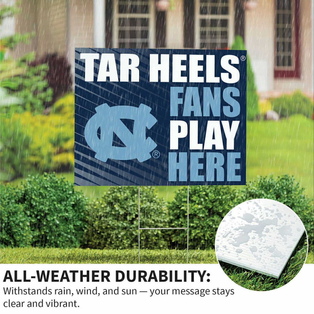 University of North Carolina Coroplast Yard Sign "Fans Play Here", Collegiate, Home