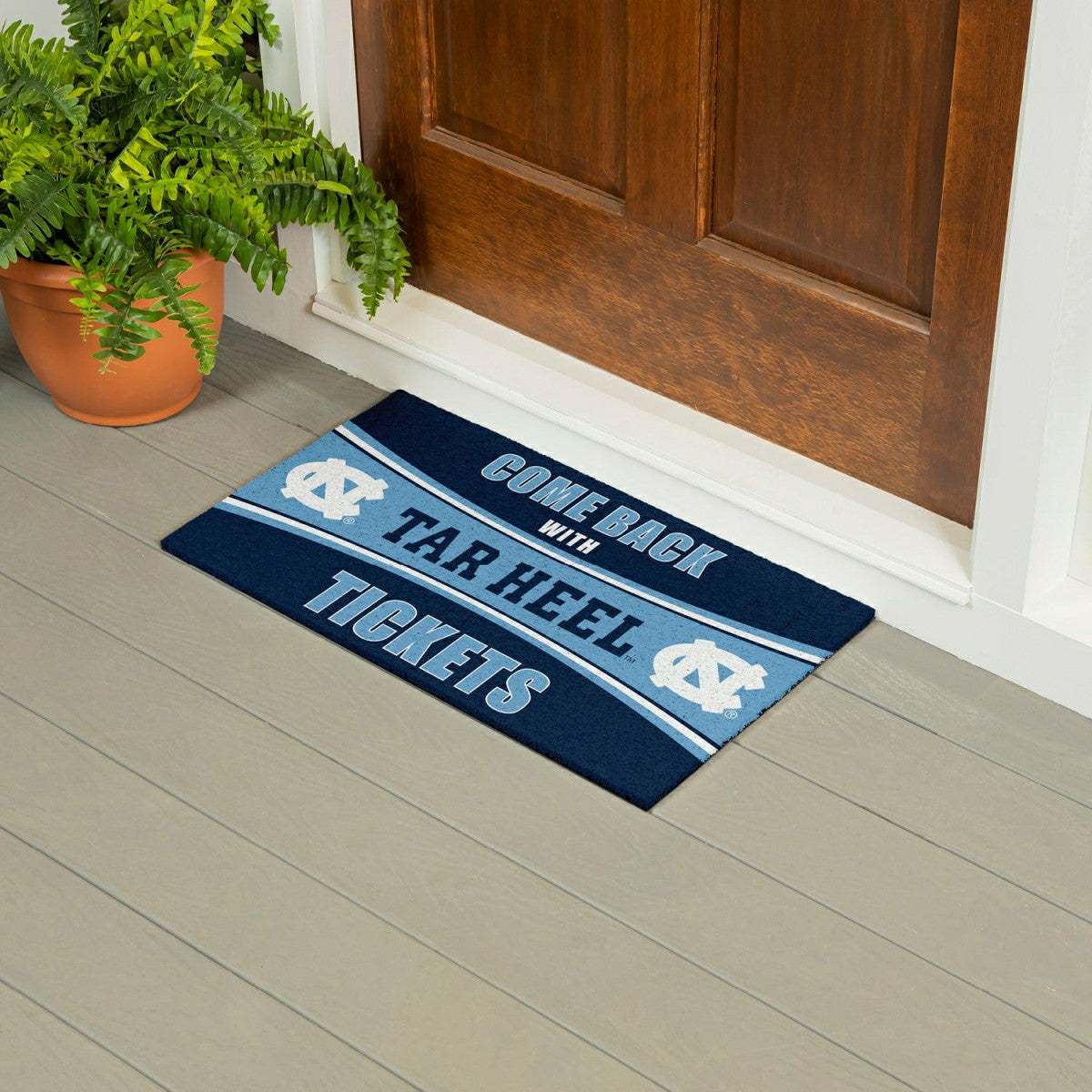 28" x 16" PVC Trapper Mat, Come Back with Tickets, University of North, Collegiate