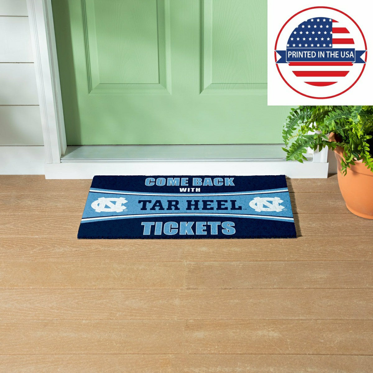 28" x 16" PVC Trapper Mat, Come Back with Tickets, University of North, Collegiate