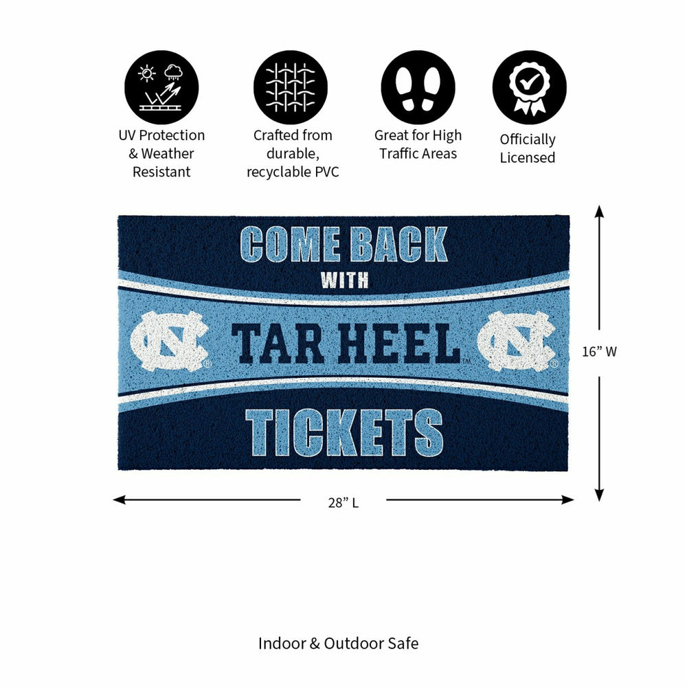 28" x 16" PVC Trapper Mat, Come Back with Tickets, University of North, Collegiate
