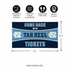 28" x 16" PVC Trapper Mat, Come Back with Tickets, University of North, Collegiate