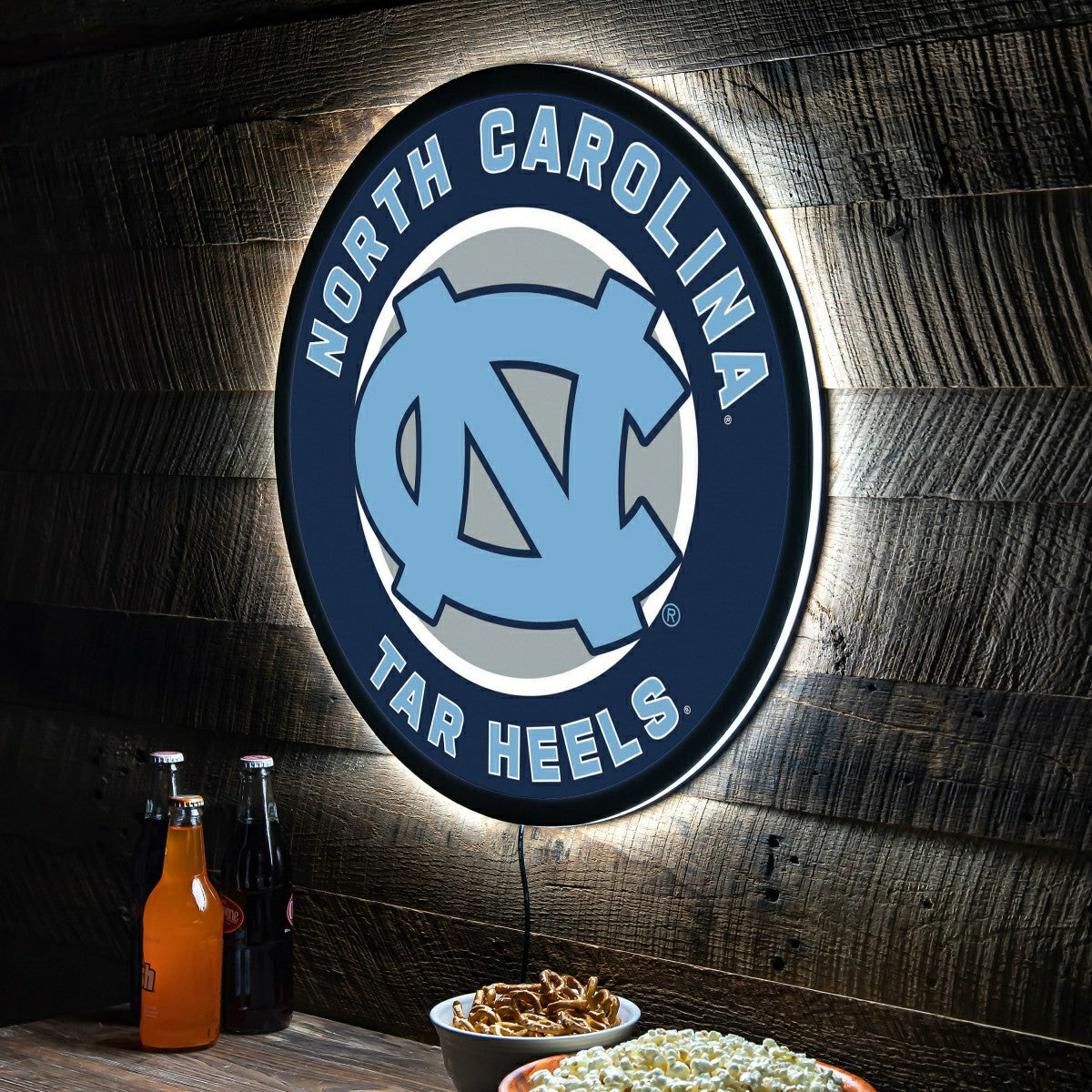 LED Wall Decor, Round, University of North Carolina, Collegiate, Home