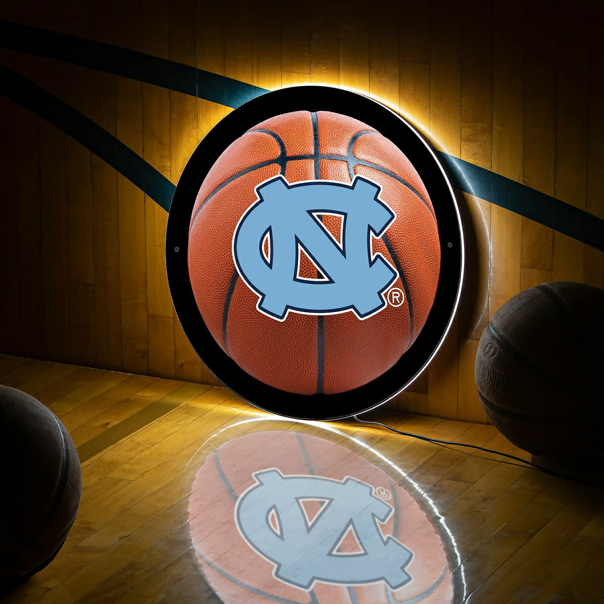 LED Wall Decor, Round, Med, UNC, Basketball, Collegiate, Home