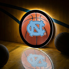 LED Wall Decor, Round, Med, UNC, Basketball, Collegiate, Home