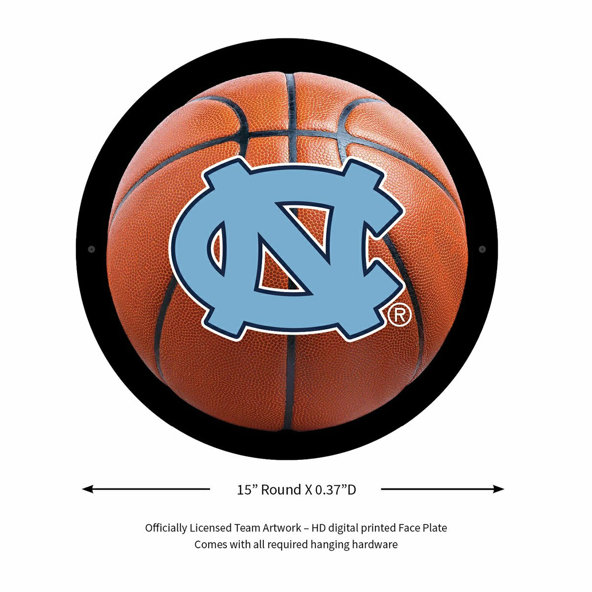 LED Wall Decor, Round, Med, UNC, Basketball, Collegiate, Home