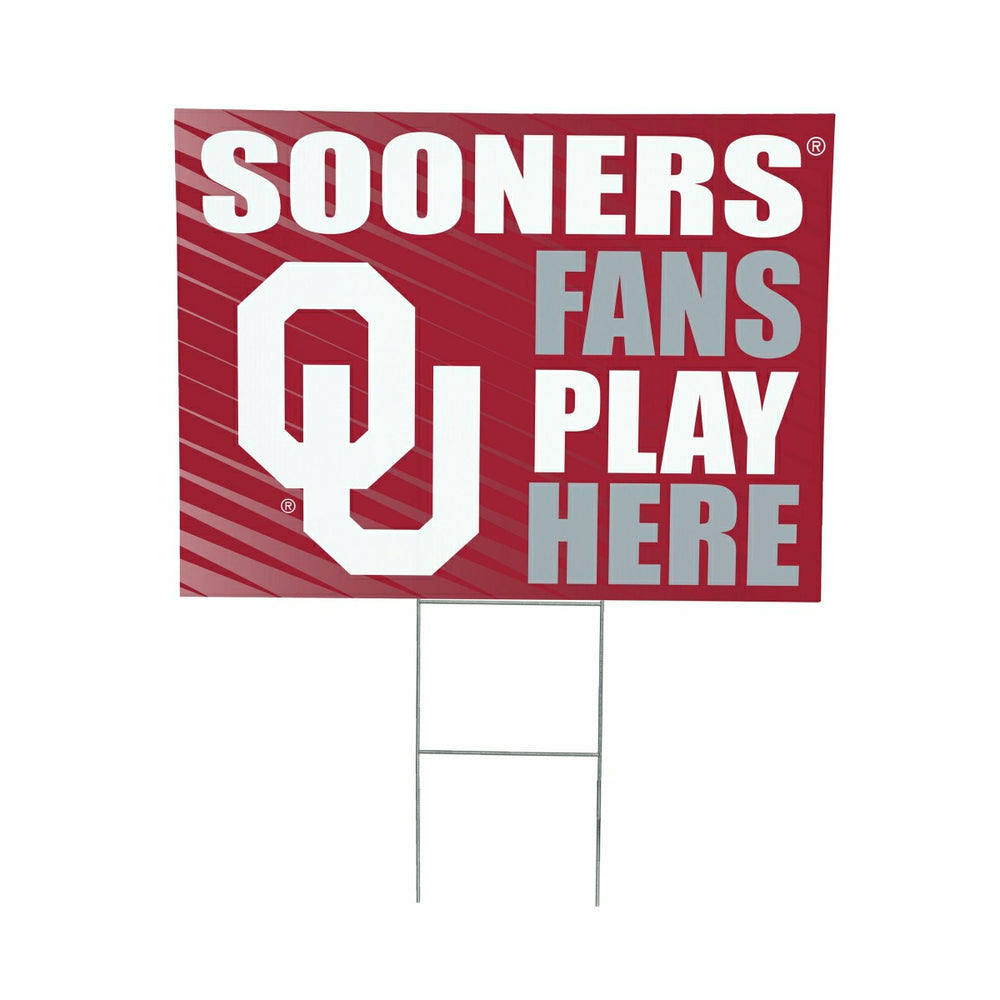University of Oklahoma Coroplast Yard Sign "Fans Play Here", Collegiate, Home