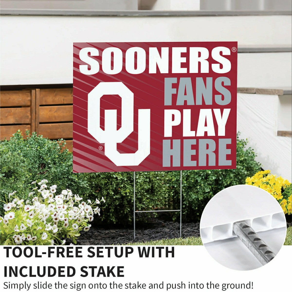 University of Oklahoma Coroplast Yard Sign "Fans Play Here", Collegiate, Home