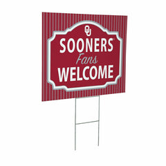 University of Oklahoma Coroplast Yard Sign, "Fans Welcome", Collegiate, Home