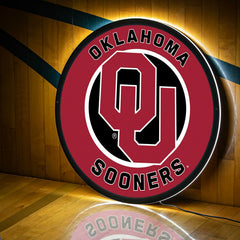 LED Wall Decor, Round, University of Oklahoma, Collegiate, Home