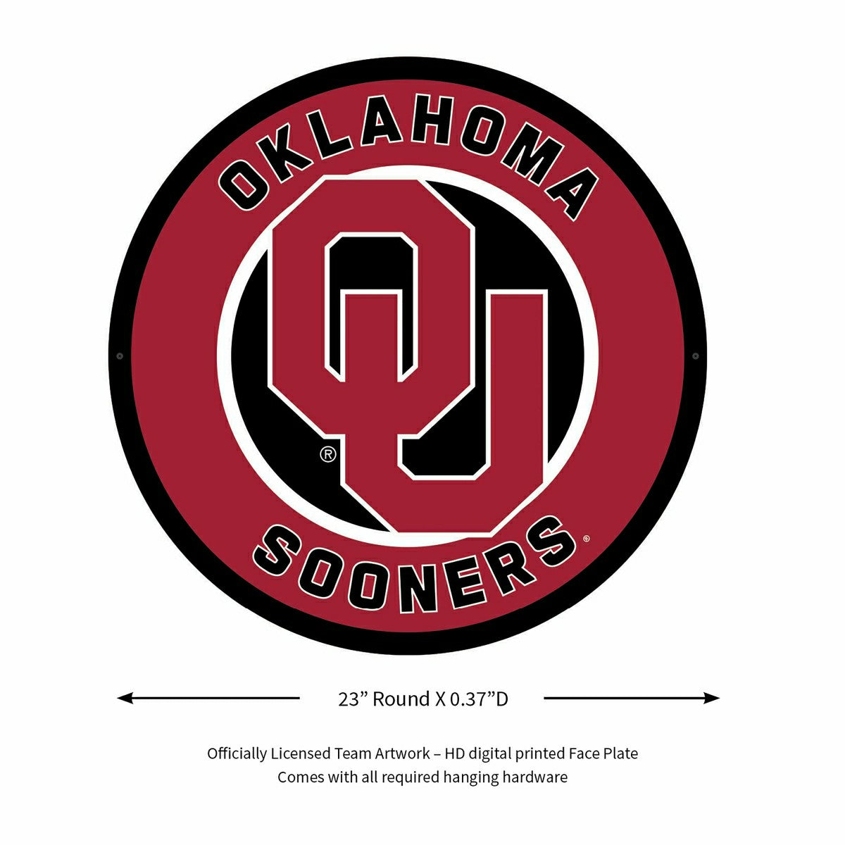 LED Wall Decor, Round, University of Oklahoma, Collegiate, Home