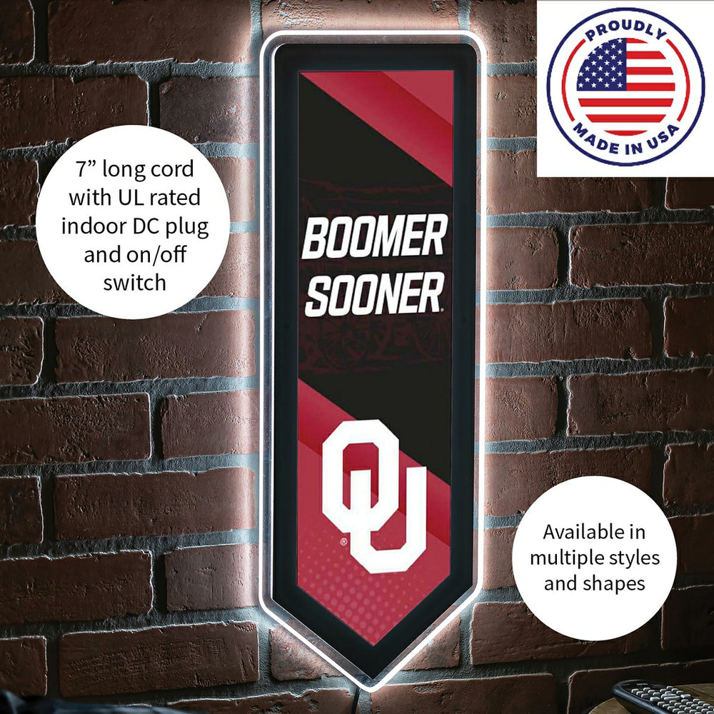 LED Wall Decor, Pennant, University of Oklahoma, Collegiate, Home