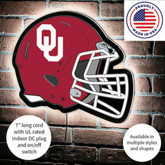 LED Wall Decor, Helmet, University of Oklahoma, Collegiate, Home