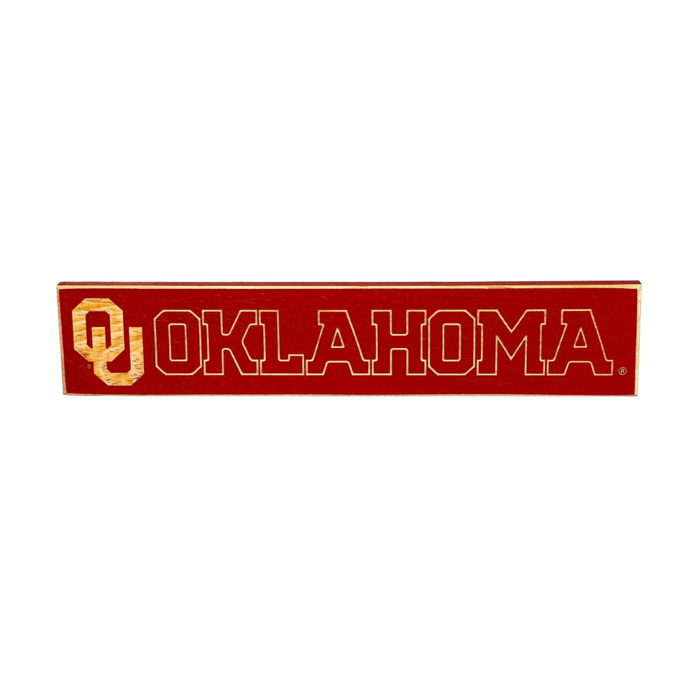 University of Oklahoma Engraved Wood Sign, 3.5" x 18", Collegiate, Home
