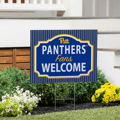 University of Pittsburgh Coroplast Yard Sign, "Fans Welcome", Collegiate, Home