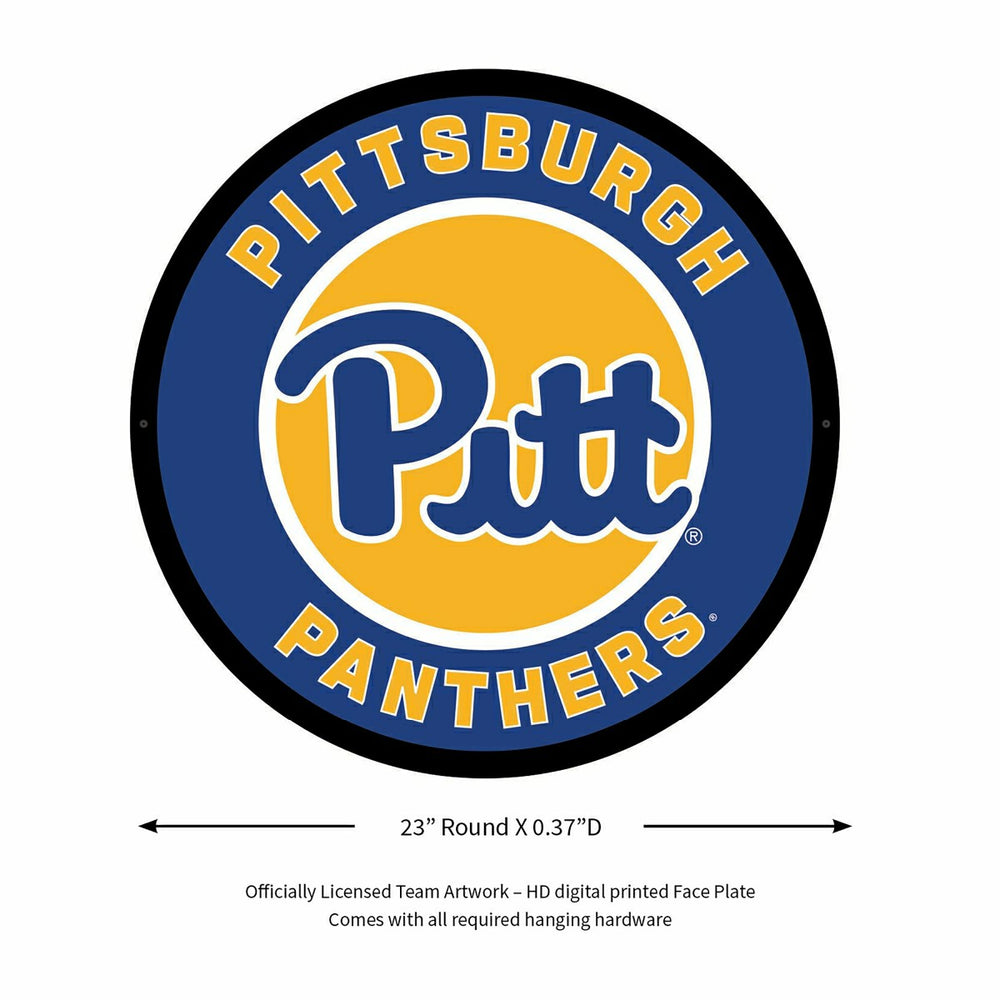 LED Wall Decor, Round, University of Pittsburgh, Collegiate, Home