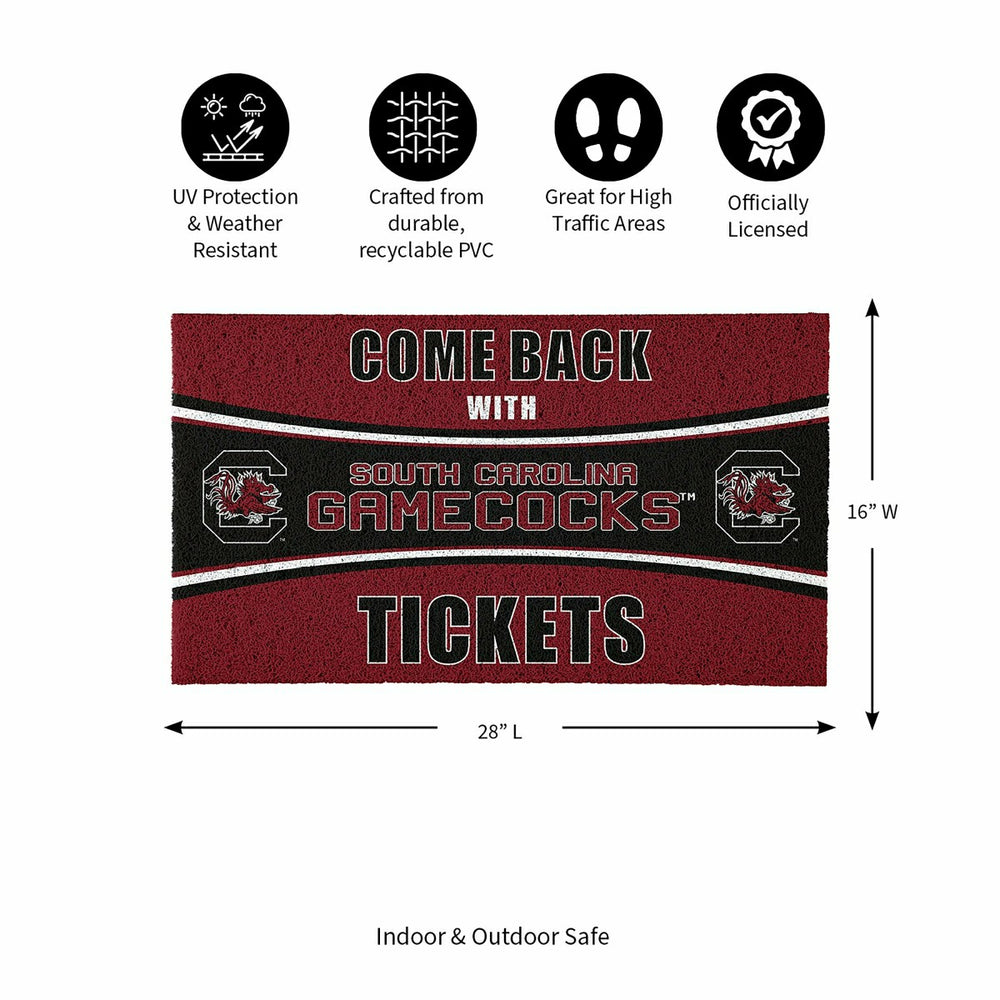 28" x 16" PVC Trapper Mat, Come Back with Tickets, University of South, Collegiate