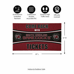 28" x 16" PVC Trapper Mat, Come Back with Tickets, University of South, Collegiate
