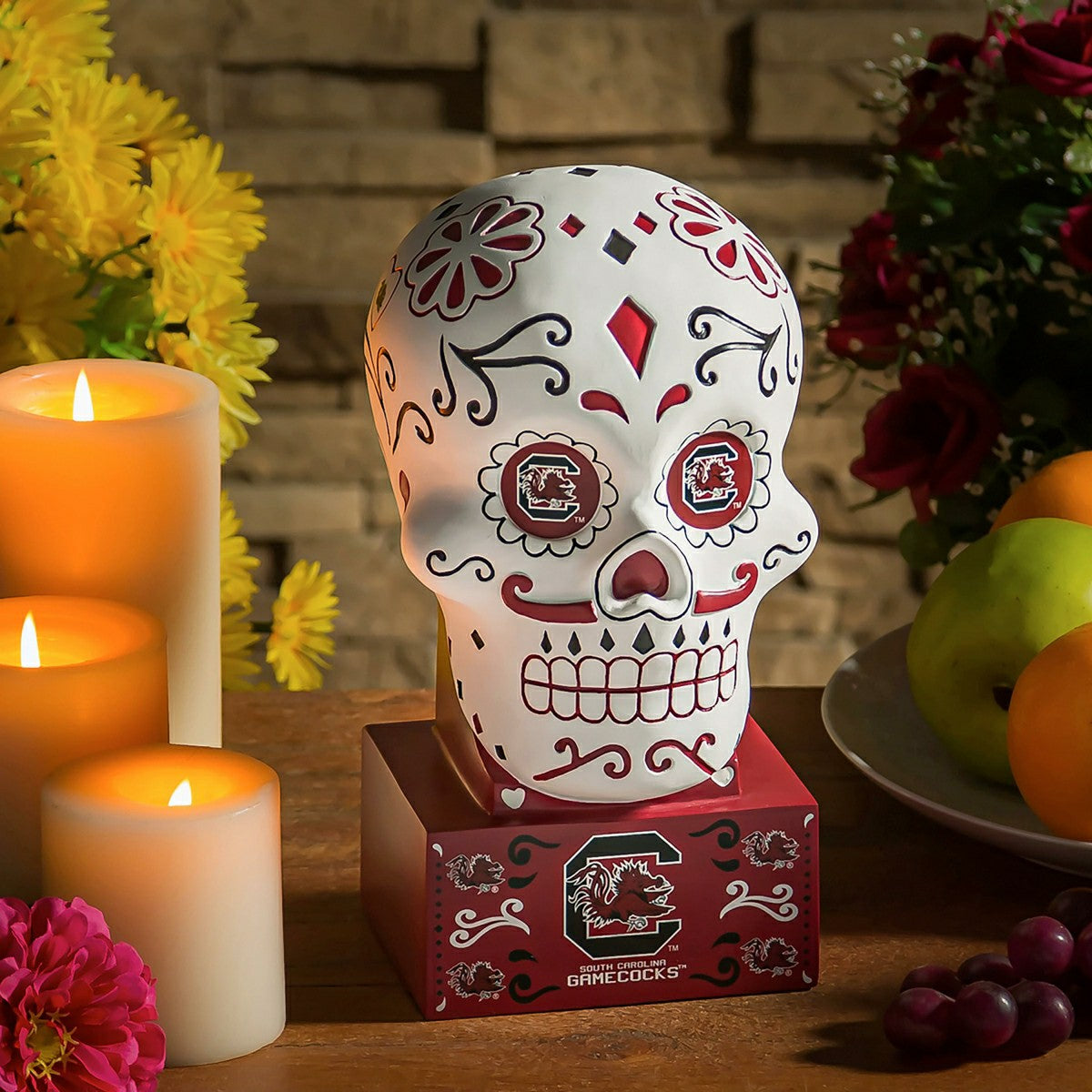 University of South Carolina Sugar Skull Statue, Collegiate, Home