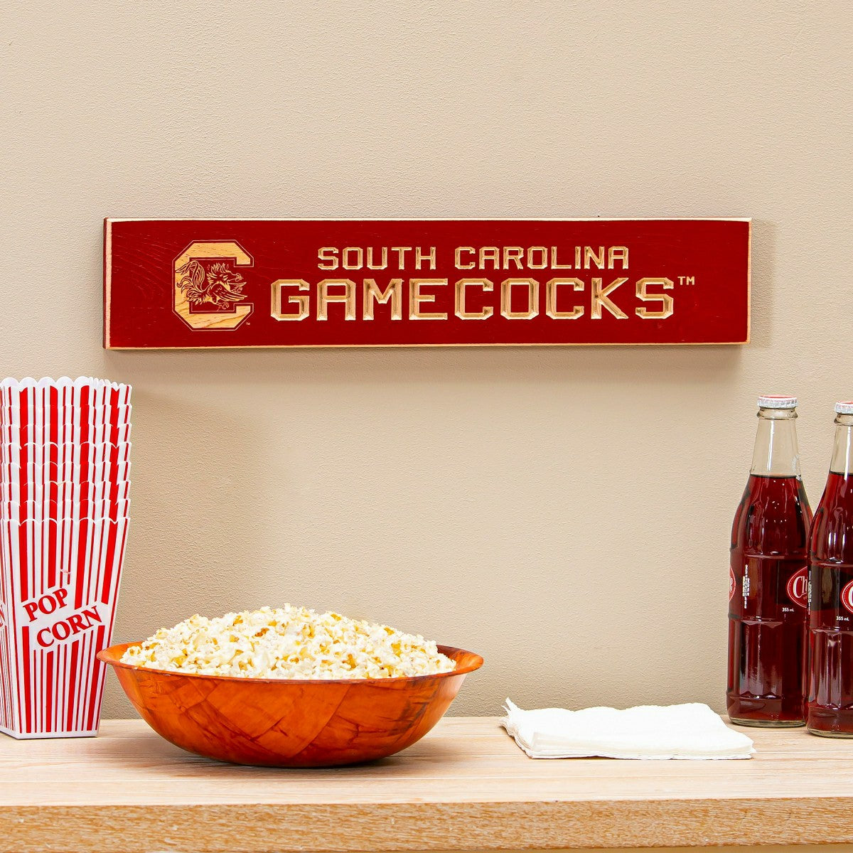 University of South Carolina Engraved Wood Sign, 3.5" x 18", Collegiate, Home