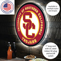 LED Wall Decor, Round, University of Southern California, Collegiate, Home