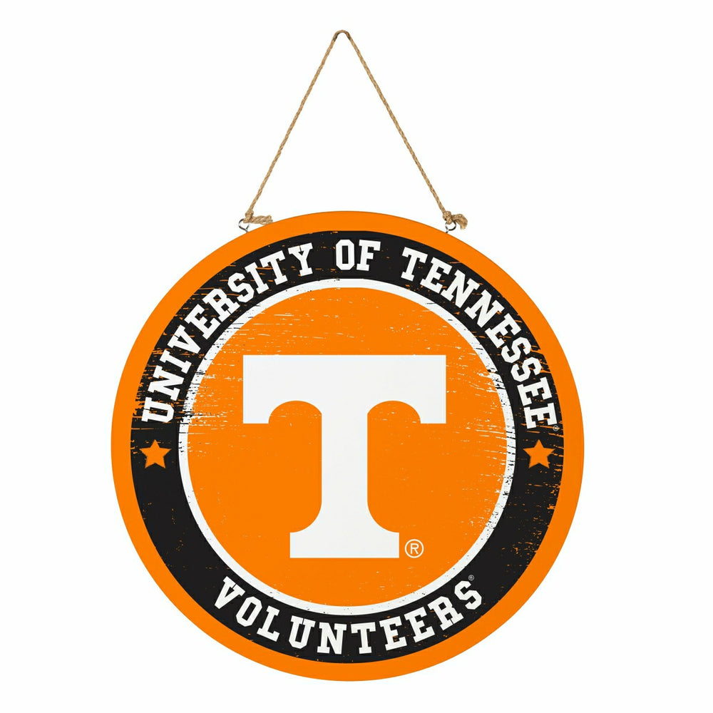 University of Tennessee Round Door Décor with Hanging Rope, 18x18, Collegiate, Home