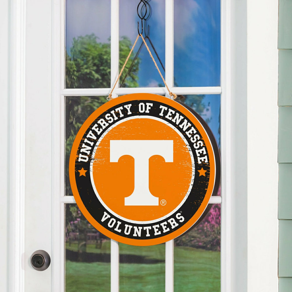 University of Tennessee Round Door Décor with Hanging Rope, 18x18, Collegiate, Home