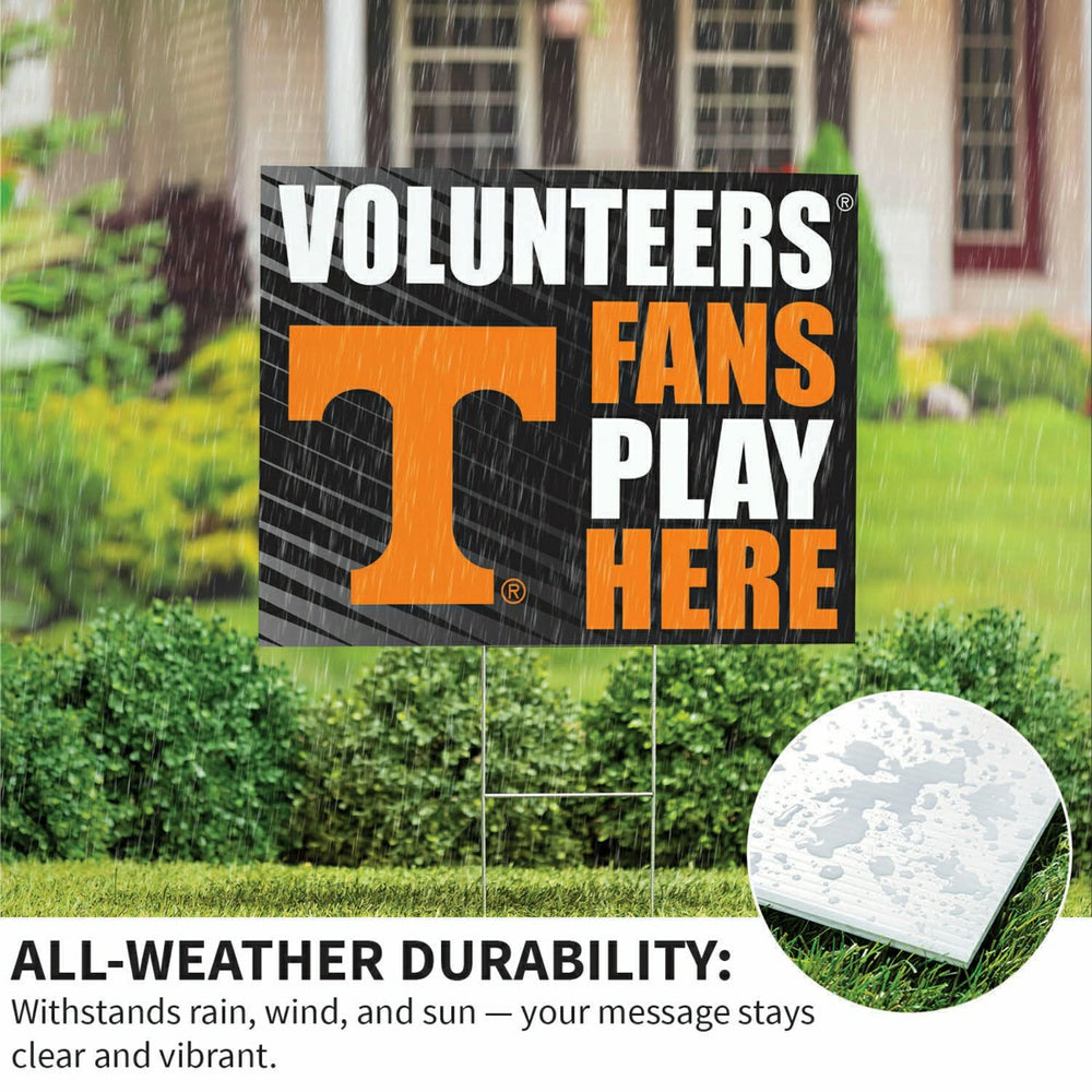 University of Tennessee Coroplast Yard Sign "Fans Play Here", Collegiate, Home