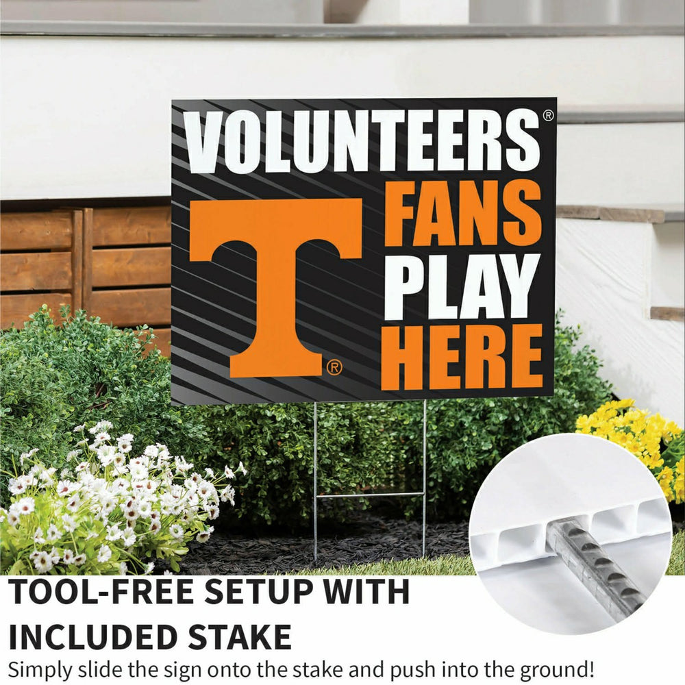 University of Tennessee Coroplast Yard Sign "Fans Play Here", Collegiate, Home