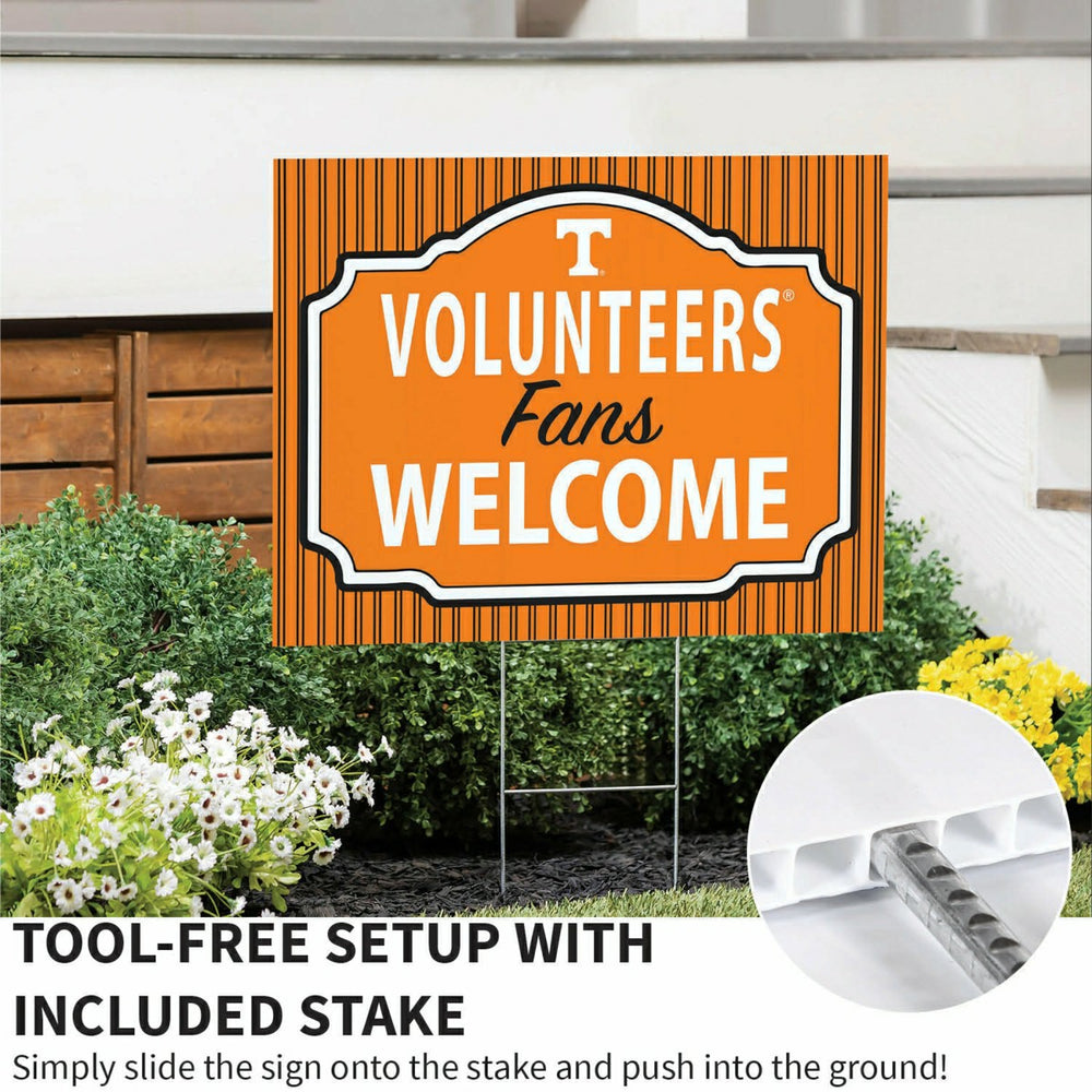 University of Tennessee Coroplast Yard Sign, "Fans Welcome", Collegiate, Home