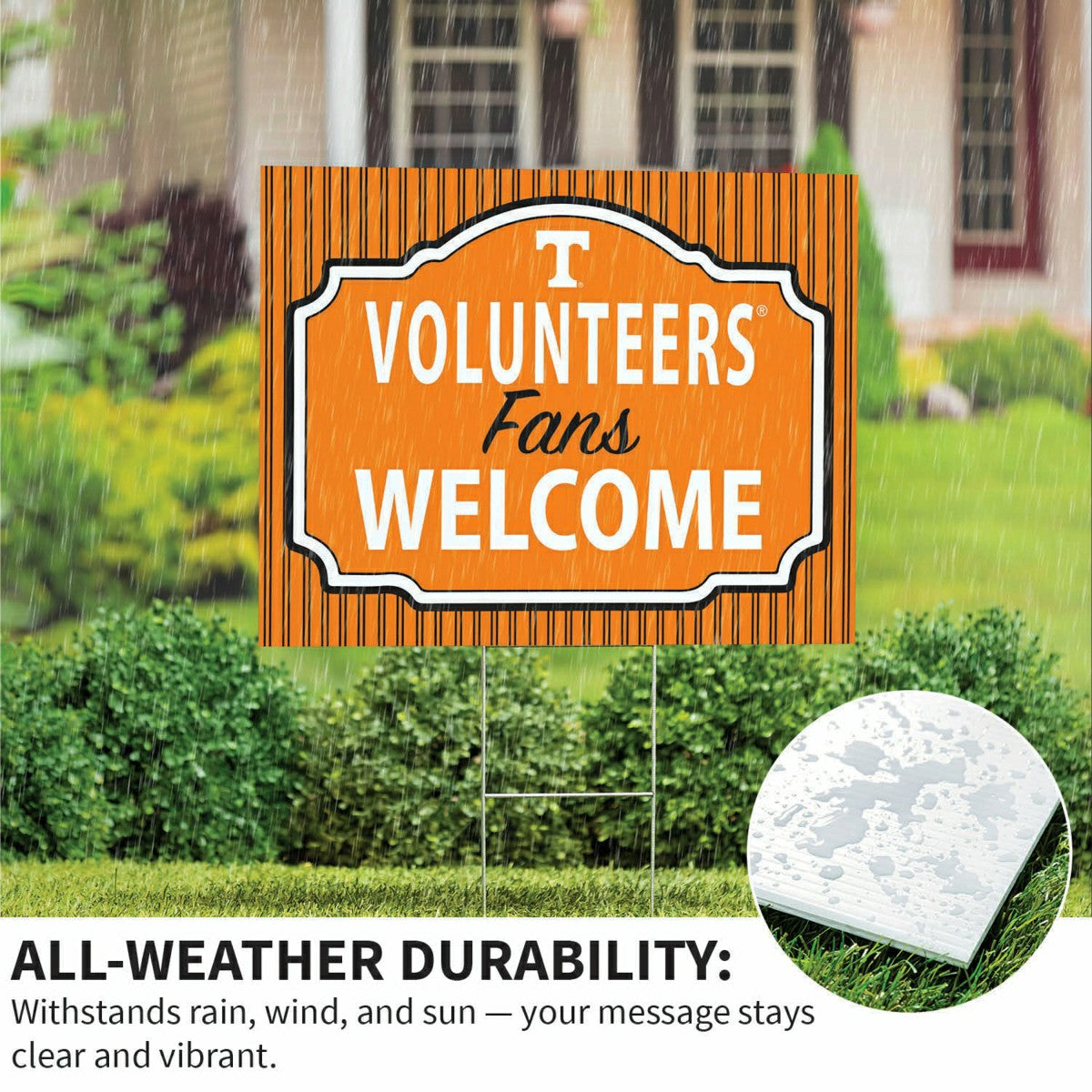 University of Tennessee Coroplast Yard Sign, "Fans Welcome", Collegiate, Home