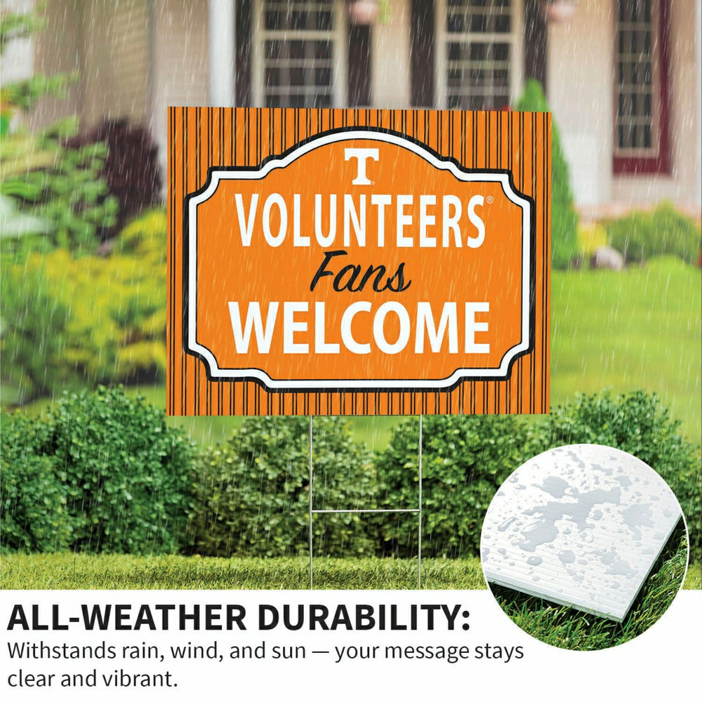 University of Tennessee Coroplast Yard Sign, "Fans Welcome", Collegiate, Home