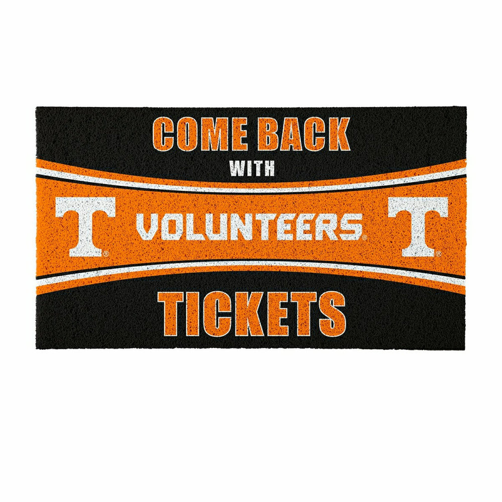 28" x 16" PVC Trapper Mat, Come Back with Tickets, University of Tenne, Collegiate