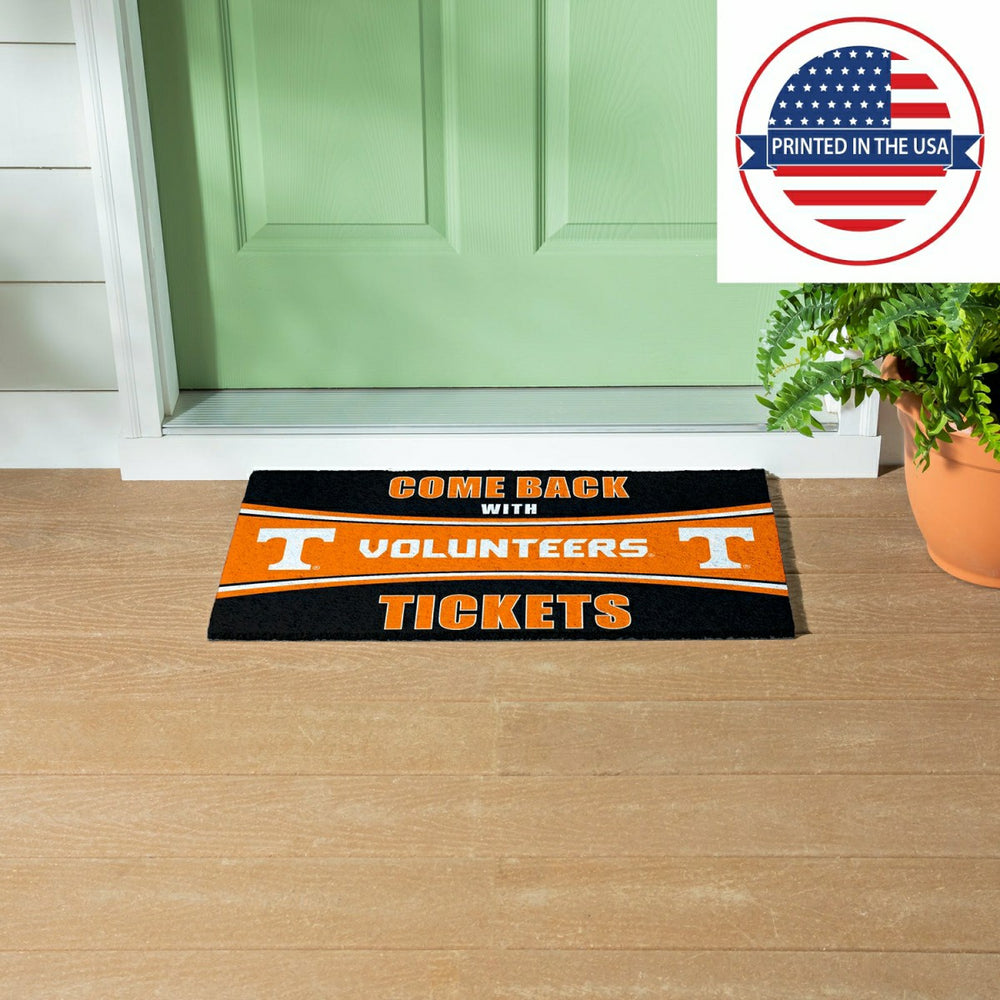 28" x 16" PVC Trapper Mat, Come Back with Tickets, University of Tenne, Collegiate