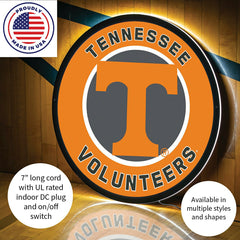 LED Wall Decor, Round, University of Tennessee, Collegiate, Home