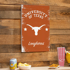 University of Texas Wood Wall Sign, 16x24, Collegiate, Home