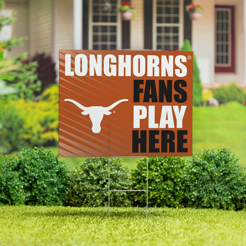 University of Texas Coroplast Yard Sign "Fans Play Here", Collegiate, Home