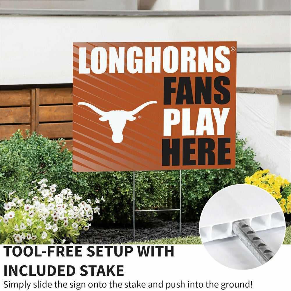 University of Texas Coroplast Yard Sign "Fans Play Here", Collegiate, Home