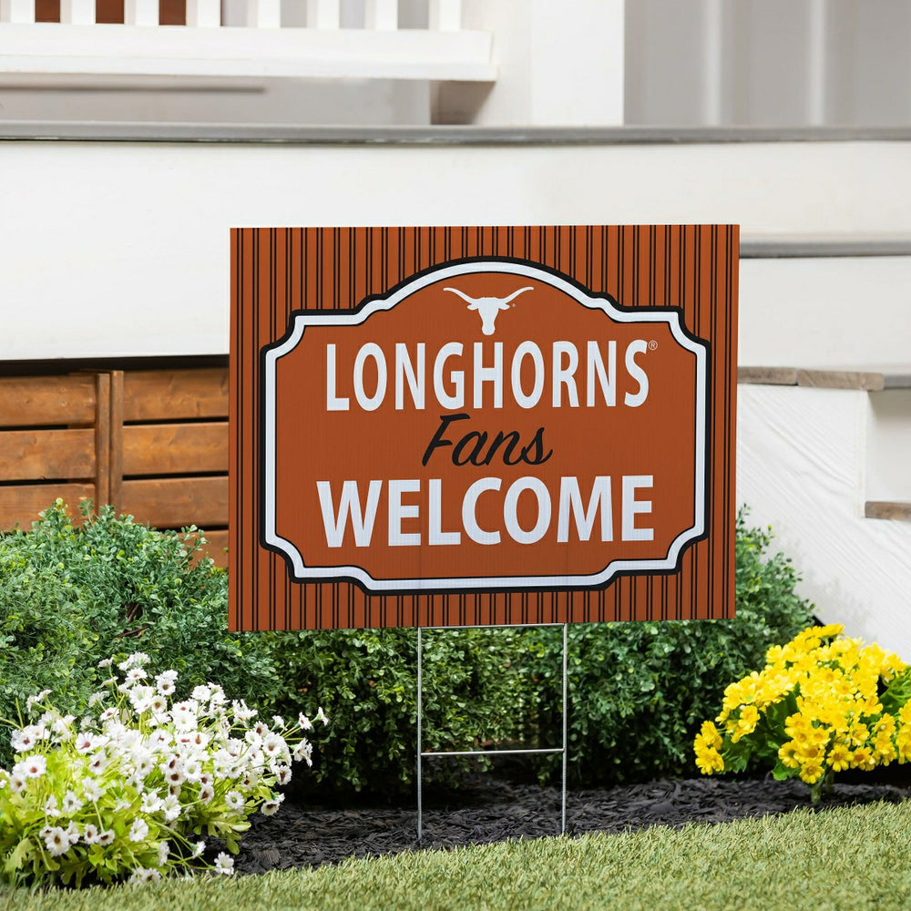 University of Texas Coroplast Yard Sign, "Fans Welcome", Collegiate, Home