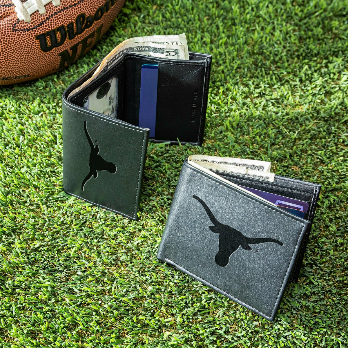 University of Texas, Bi-Fold and Tri-Fold Wallet Gift Set, Black, Collegiate, Home