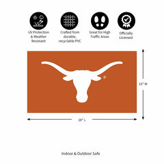 Full Color PVC Mat, 16" x 28", University of Texas, Collegiate