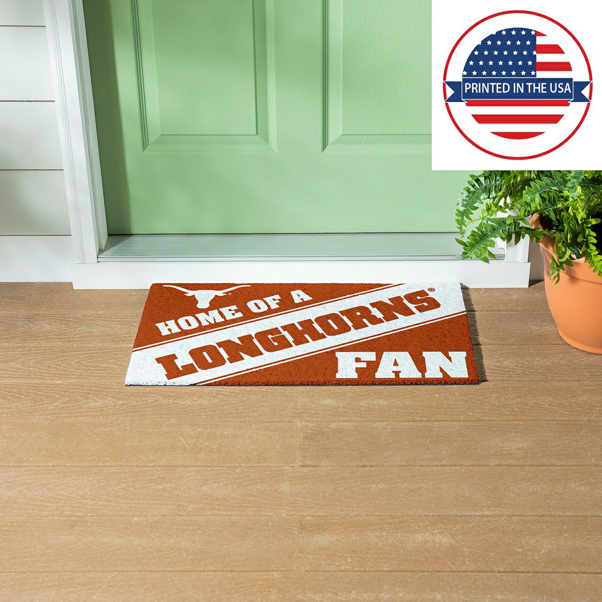 University of Texas, PVC Mat COLOR, Home of a Fan, Collegiate