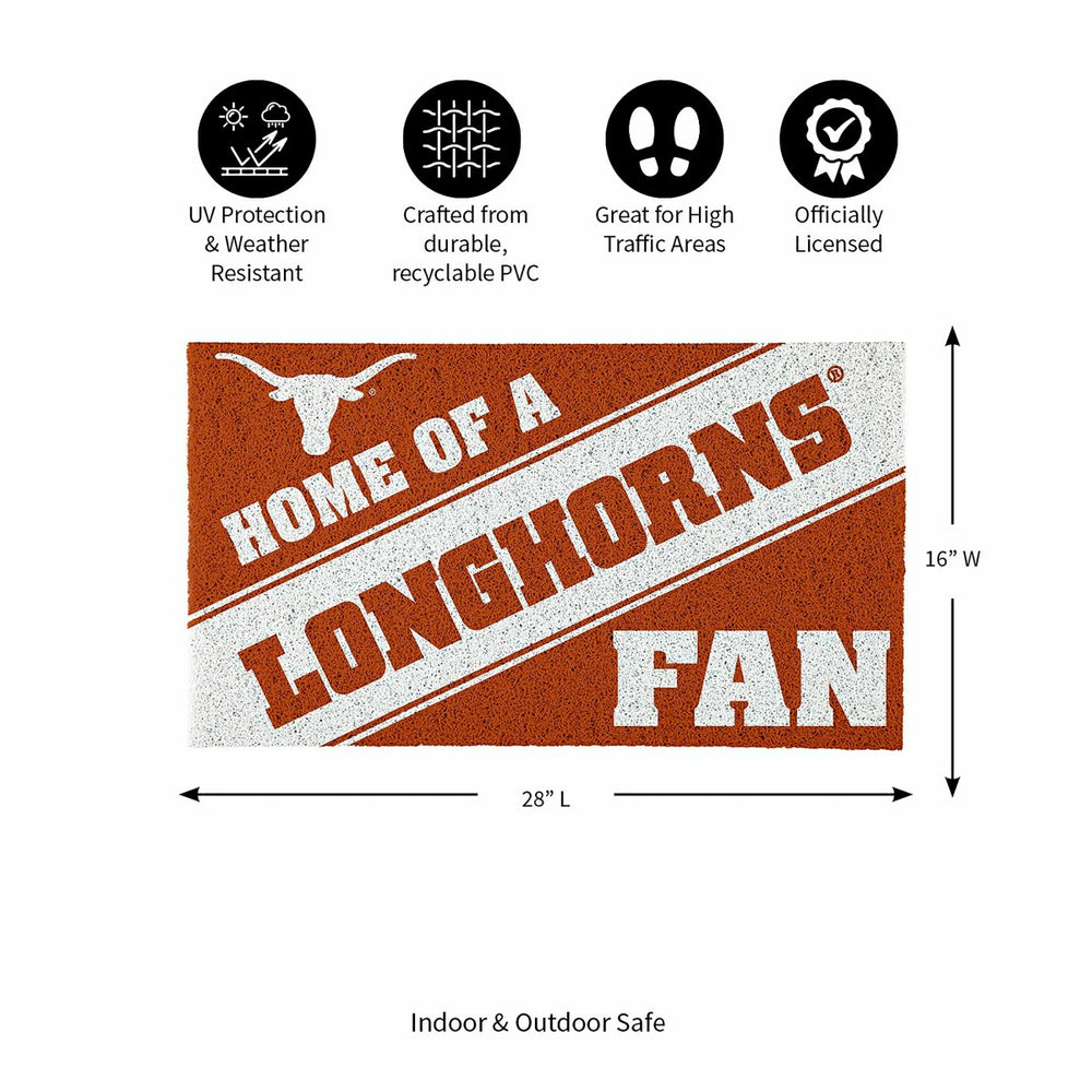 University of Texas, PVC Mat COLOR, Home of a Fan, Collegiate
