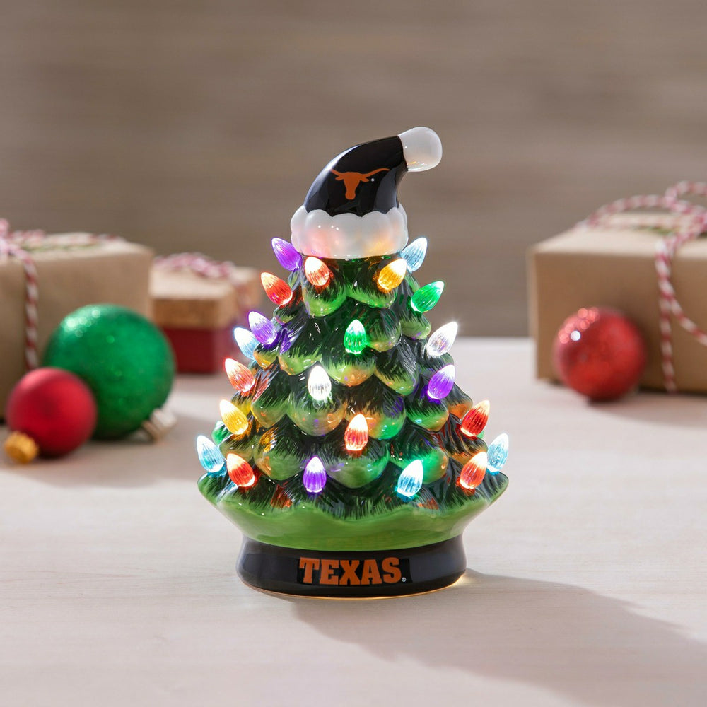 8" LED Ceramic Christmas Tree, University of Texas, Collegiate, Home