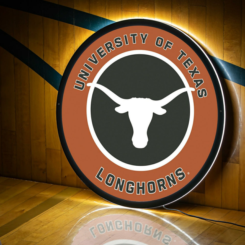 LED Wall Decor, Round, University of Texas, Collegiate, Home