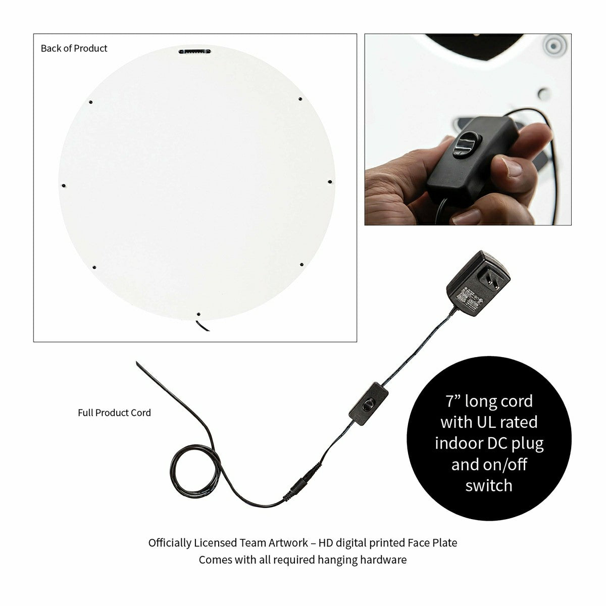 LED Wall Decor, Round, University of Texas, Collegiate, Home