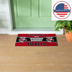 28" x 16" PVC Trapper Mat, Come Back with Tickets, University of Wisco, Collegiate